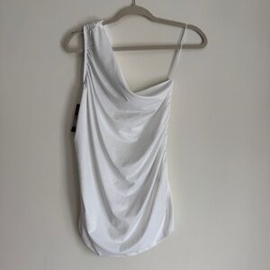 New with tags one shoulder white ruched top